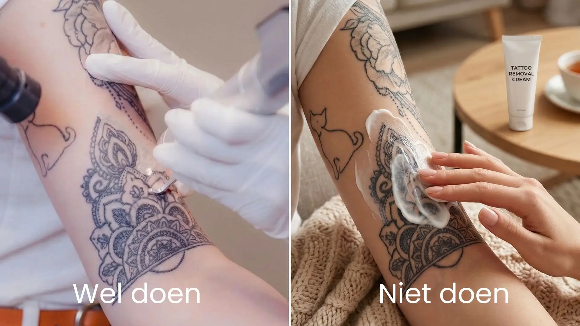 Tattoo verwijderen met creme